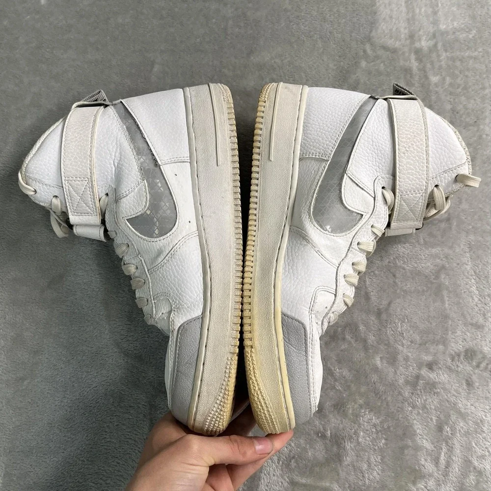 Nike Air Force 1 High Under Construction Shoes Mens Size 9 White 804419-100